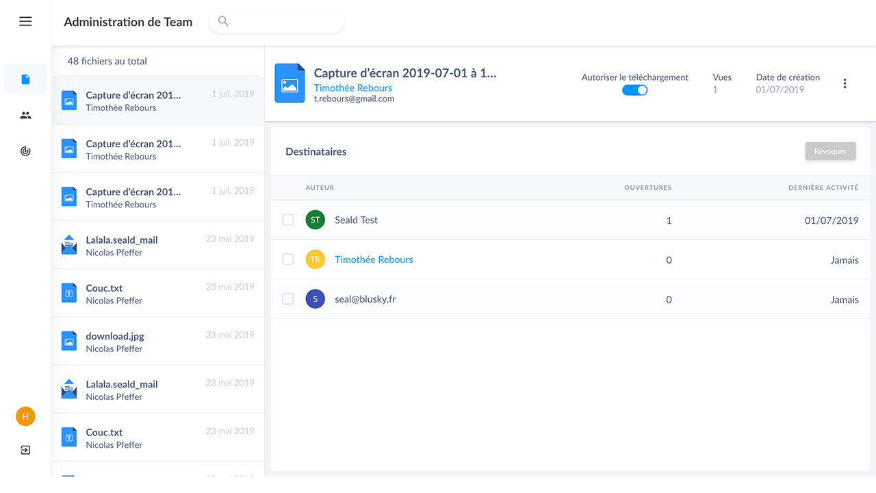 Seald Dashboard